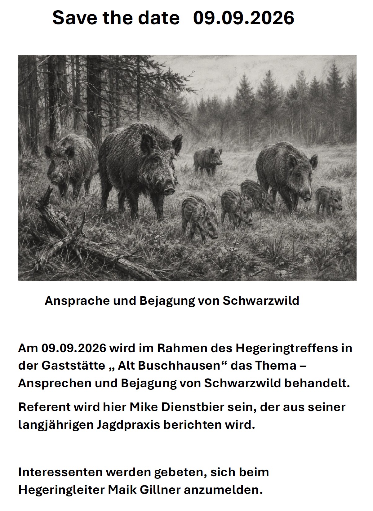 Ansprache und Bejagung von Schwarzwild